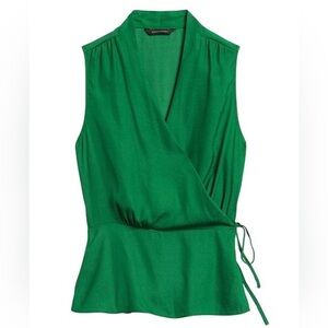 Banana Republic Emerald Green Sleeveless Wrap Camisole